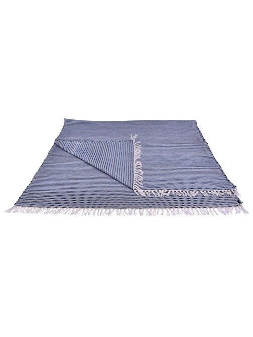 Kustulli Setenay El Dokuması Penye Kilim Gri/Mavi 100x200 cm K0651 S1/R14