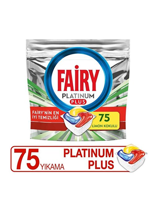 Fairy Platinum Plus Limon Kokulu Bulaşık Makinesi Deterjanı Kapsülü 75 Yıkama
