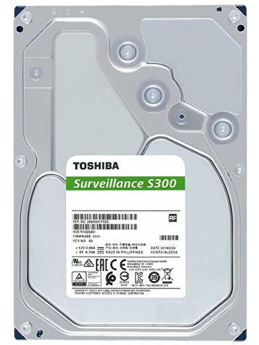 Toshiba 6Tb 3.5 S300 5400Rpm 256Mb Sata3 Hdwt860Uzsva Güvenlik 7-24 Harddisk