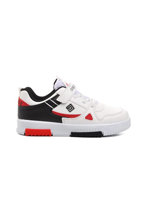 Pepino 1564-F Beyaz-Siyah-Kırmızı Cırtlı Çocuk Sneaker