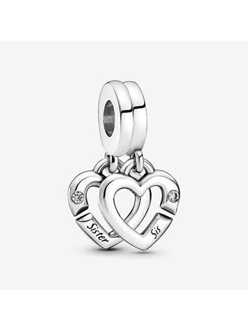 Pandora 799538C01 Kız Kardeş Kalpleri Sallantılı Charm