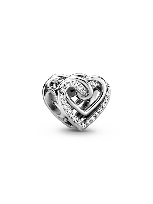 Pandora 799270C01 Işıltılı İç İçe Geçmiş Kalpler Charm