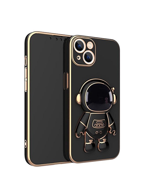 SMCASE Apple iPhone 13 Kılıf Standlı Kamera Korumalı Astronot Silikon