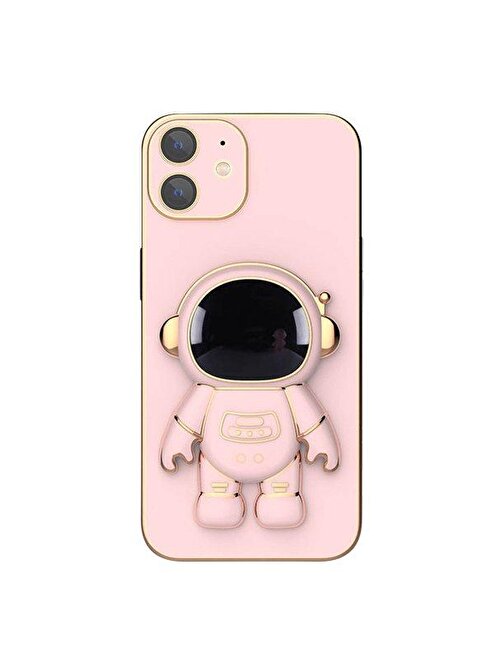 SMCASE Apple iPhone 11 Kılıf Standlı Kamera Korumalı Astronot Silikon