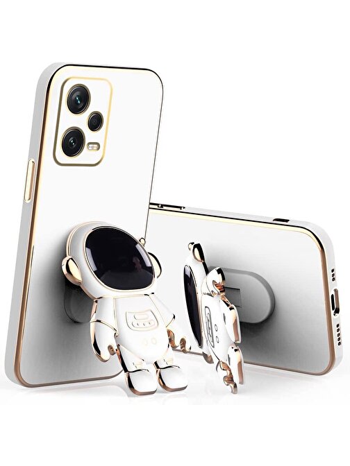 SMCASE Xiaomi Poco X5 Pro 5G Kılıf Standlı Kamera Korumalı Astronot Silikon