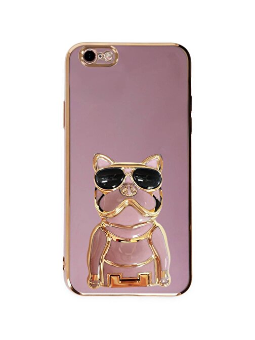 SMCASE Apple iphone 6, 6s Kılıf Standlı Kamera Korumalı Bulldog Silikon