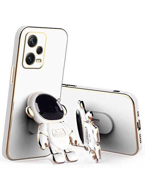 SMCASE Xiaomi Redmi Note 12 Pro 5G Kılıf Standlı Kamera Korumalı Astronot Silikon