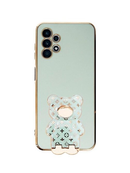 SMCASE Samsung Galaxy A32 4G Kılıf Standlı Kamera Korumalı Cute Bear Silikon