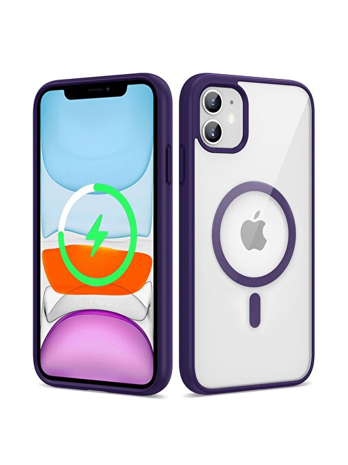 SMCASE Apple iPhone 11 Kılıf Wireless Şarj Özellikli Ege Transparan Silikon