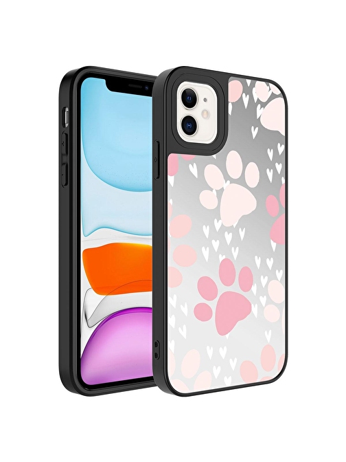 SMCASE Apple iPhone 11 Kılıf Kamera Korumalı Ayna Üzeri Desenli Mirror Kapak