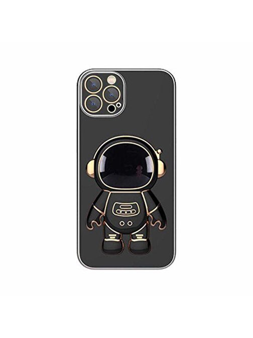 SMCASE Apple iPhone 13 Pro Max Kılıf Standlı Kamera Korumalı Astronot Silikon