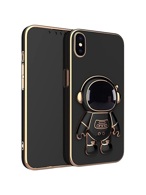 SMCASE Apple iPhone XR Kılıf Standlı Kamera Korumalı Astronot Silikon