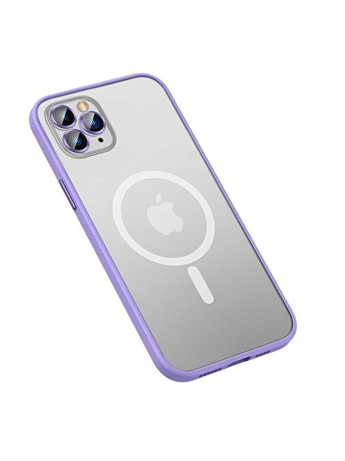 SMCASE Apple iPhone 11 Pro Max Kılıf Lens Korumalı Hassas Tuş Mat Yüzey Mokka Tacsafe