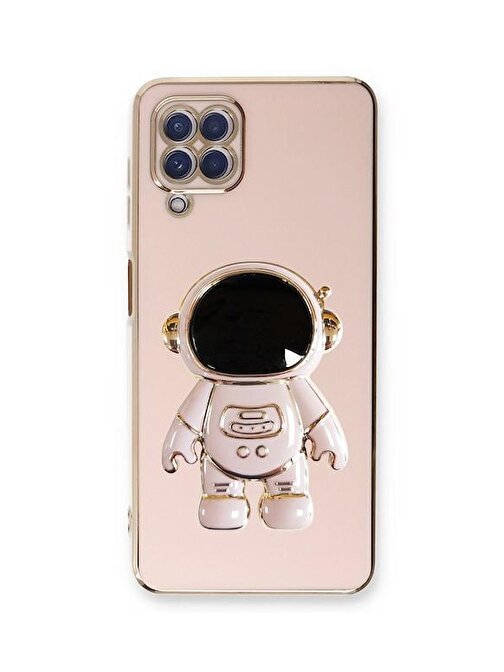 SMCASE Samsung Galaxy A12 Kılıf Standlı Kamera Korumalı Astronot Silikon