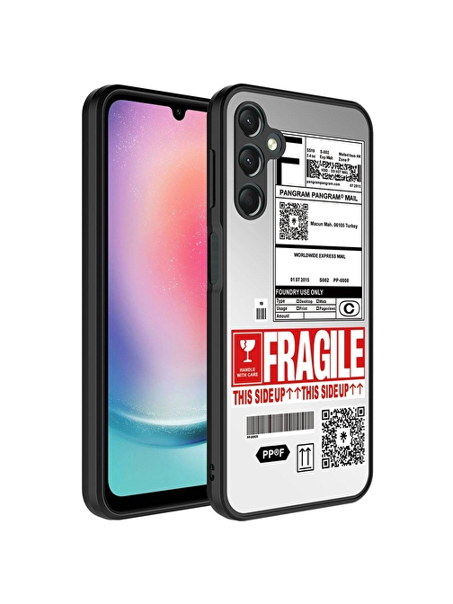 SMCASE Samsung Galaxy A24 Kılıf Kamera Korumalı Ayna Üzeri Desenli Mirror Kapak