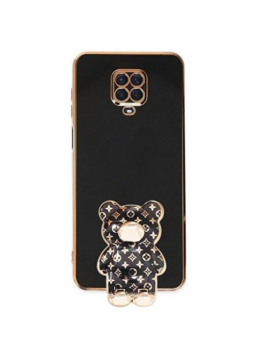 SMCASE Xiaomi Redmi Note 9 Pro Kılıf Standlı Kamera Korumalı Cute Bear Silikon