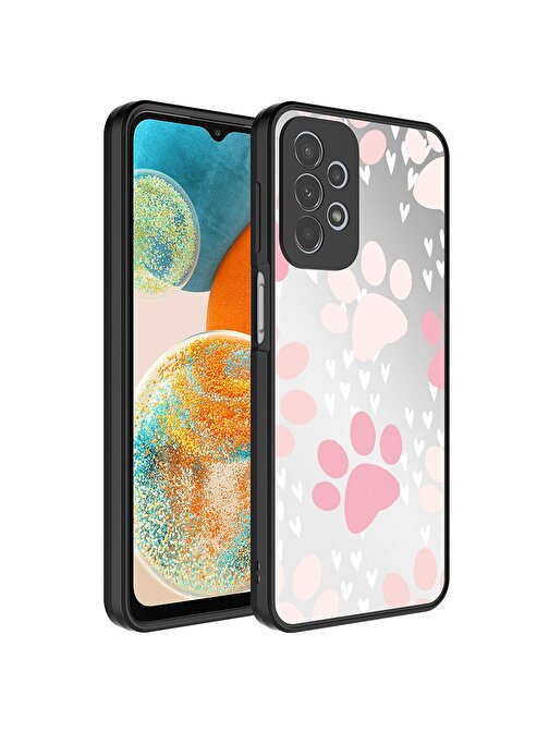 SMCASE Samsung Galaxy A73 Kılıf Kamera Korumalı Ayna Üzeri Desenli Mirror Kapak