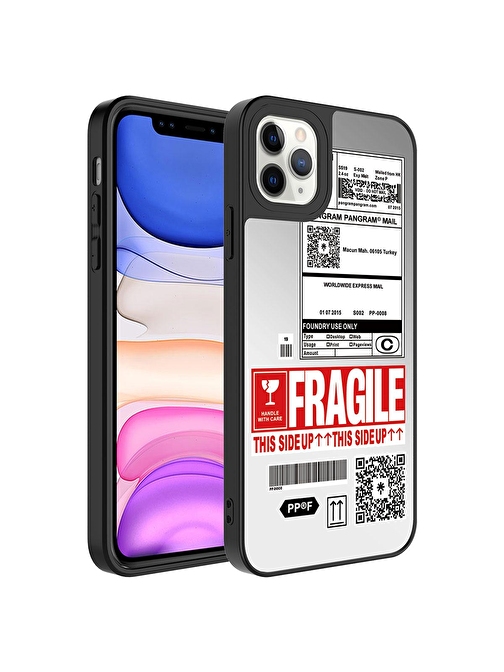 SMCASE Apple iPhone 12 Pro Max Kılıf Kamera Korumalı Ayna Üzeri Desenli Mirror Kapak