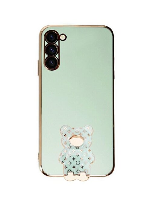 SMCASE Samsung Galaxy S22 Kılıf Standlı Kamera Korumalı Cute Bear Silikon