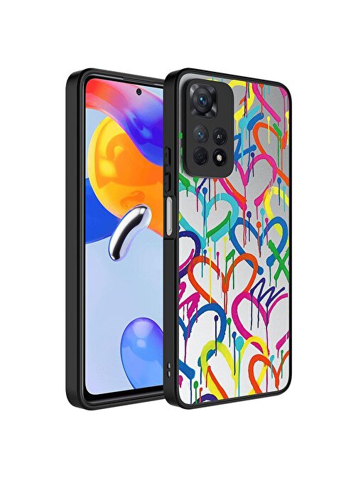 SMCASE Xiaomi Redmi Note 12 Pro 4G Kılıf Kamera Korumalı Ayna Üzeri Desenli Mirror Kapak