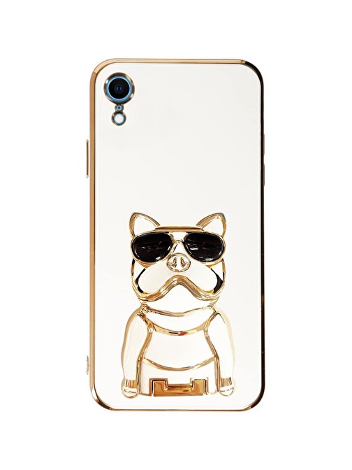 SMCASE Apple iPhone Xr Kılıf Standlı Kamera Korumalı Bulldog Silikon