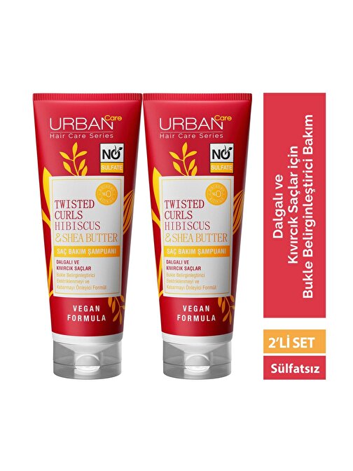 Urban Care Hibiscus - Shea Butter Kıvırcık - Dalgalı Saçlara Özel Şampuan 2 x 250 ml
