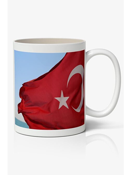 Nostaljik Lezzetler Türk Bayrağı Baskılı Kahve Kupa Bardak