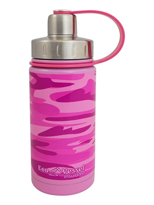 Eco Vessel Twist Triple Insulated Bottle With Screw Termos 0.40 Litre-Pembe