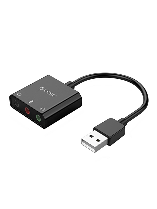 Orico USB 2.0 TRS / TRRS 3.5mm Jack Girişli Harici Ses Kartı Siyah