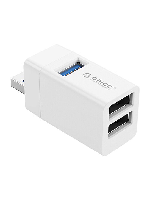 Orico USB-A 3.0 3 Portlu USB-A 3.0 / 2.0 Mini Çoklayıcı Beyaz