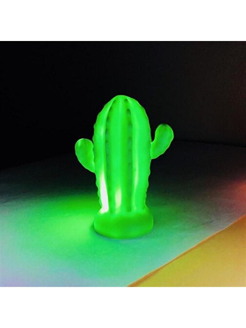 BUFFER® Pilli Silikon Led Işıklı Sevimli Kaktüs Gece Lambası Aydınlatması