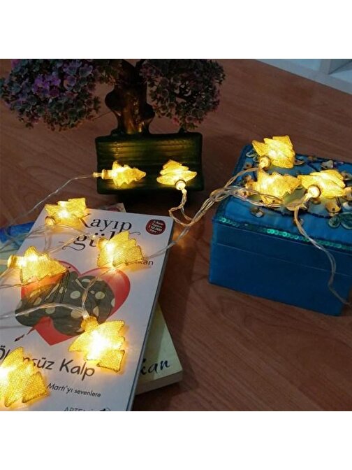 BUFFER® Metal Örgülü Çam Ağacı Şeklinde Günışığı Şerit Led Işık Zinciri