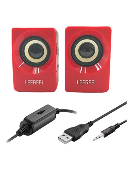 nefertiya BUFFER® N62 1+1 Multimedia USB ve Jacklı Mini Hoparlör Yüksek Stereo Ses Sistemi