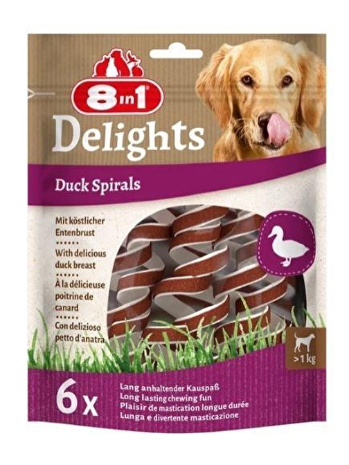 8in1 Smart Delights Duck Spirals Ördekli Burgu Köpek Ödülü 6 lı