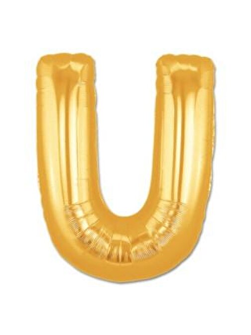 nefertiya U Harf Folyo Balon Altın Renk  40 inç