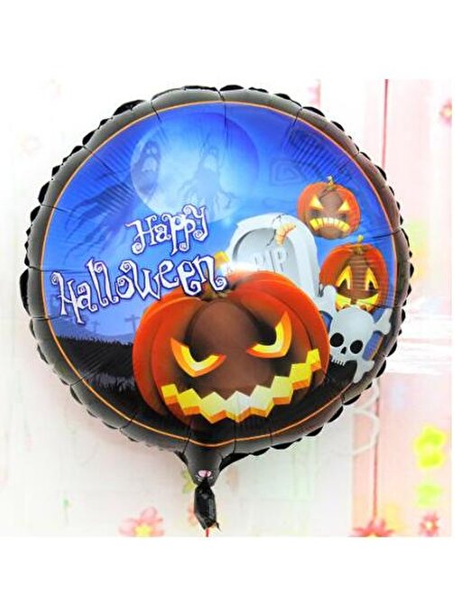 nefertiya Happy Halloween Balkabağı Folyo Balon 18 inç