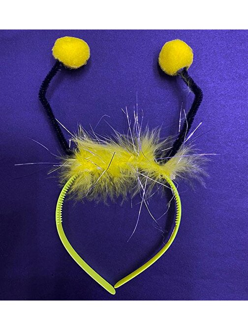 nefertiya Sarı Ponponlu Gösteriler İçin Plastik Arı Maya Tacı