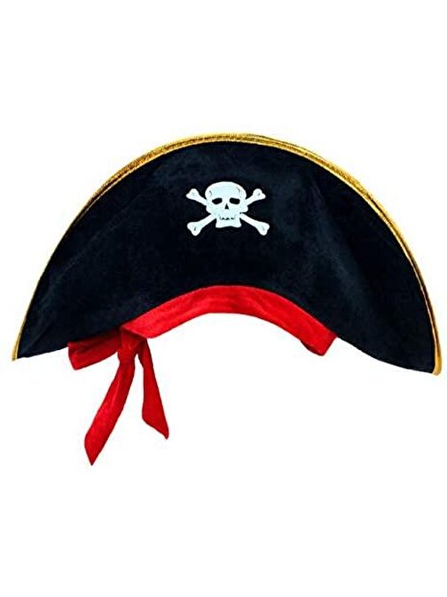 nefertiya Kaptan Jack Kadife Çocuk Boy Korsan Şapkası