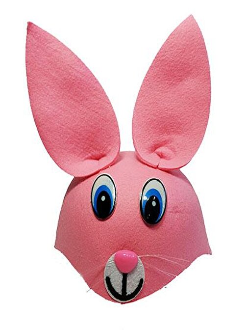 nefertiya Pembe Renk Kulaklı Tavşan Şapkası Hayvan Şapkası