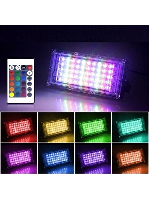 Nefertiya BUFFER® Kumandalı Led Işık Dış Cephe Aydınlatması Çok Renkli RGB Led Panel Işık Parti Led Aydınlatma