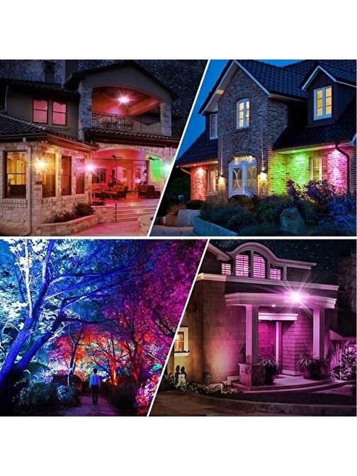 Kumandalı Led Işık Dış Cephe Aydınlatması Çok Renkli RGB Led Panel Işık PartiLed Aydınlatma