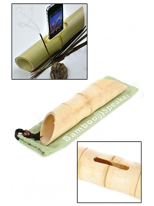 nefertiya BUFFER® 6 x 1 cm Girişli Kılıflı Bambu Ağacı Akustik Ses Yükseltici Aparat