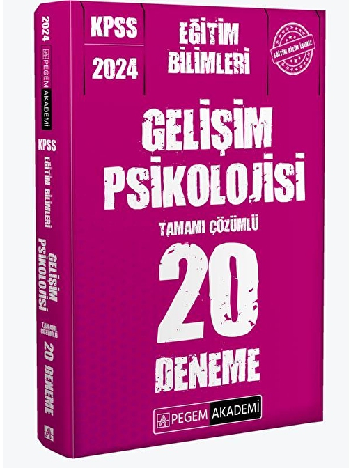 Pegem Yayınları 2024 KPSS Eğitim Bilimleri Gelişim Psikolojisi 20 Deneme Pegem Yayınları