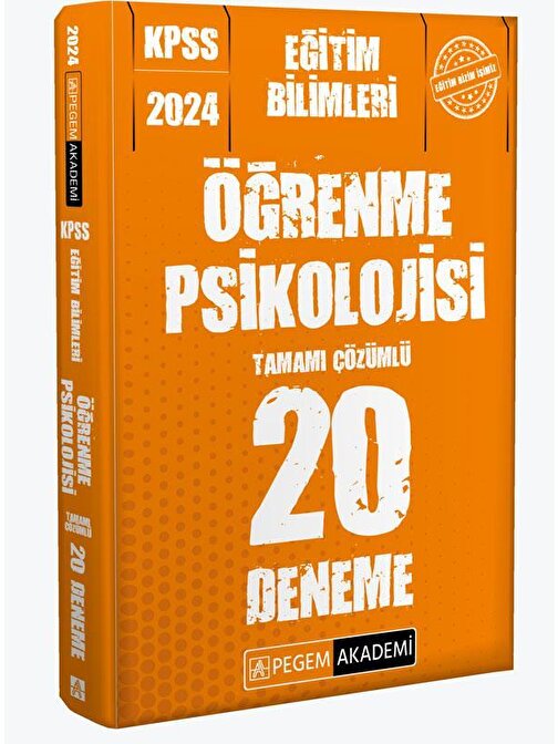 Pegem Yayınları 2024 KPSS Eğitim Bilimleri Öğrenme Psikolojisi 20 Deneme Pegem Yayınları