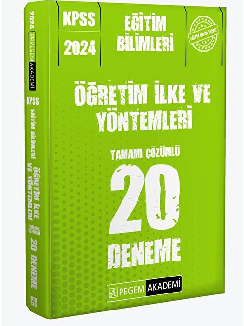 Pegem Yayınları 2024 KPSS Eğitim Bilimleri Öğretim İlke ve Yöntemleri 20 Deneme Pegem Yayınları