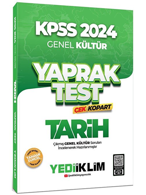 Yediiklim Yayınları Yediiklim Yayınları 2024 KPSS Genel Kültür Tarih Çek Kopart Yaprak Test