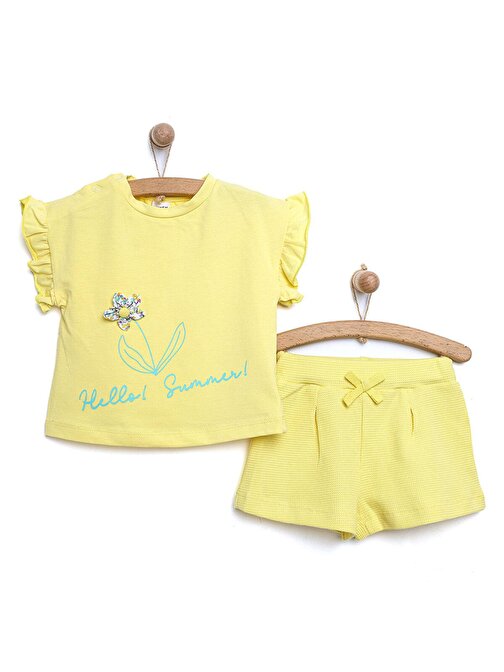 Tuffy Baby Kız Bebek İn Bloom Tişört - Şort Sarı 1.5 Yaş
