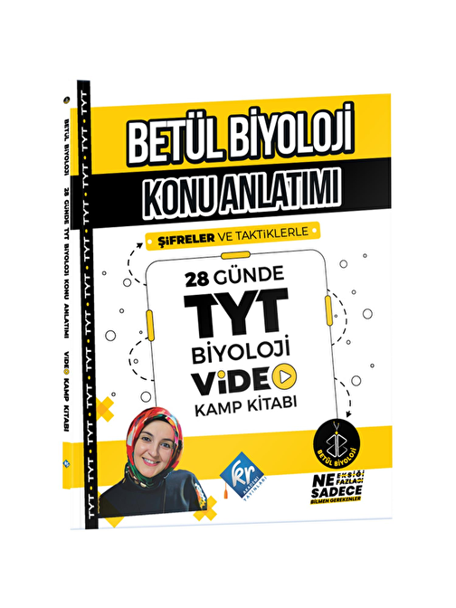 KR Akademi Yayınları TYT Betül Biyoloji Konu Anlatımı 28 Günde Video Kamp Kitabı KR Akademi Yayınları