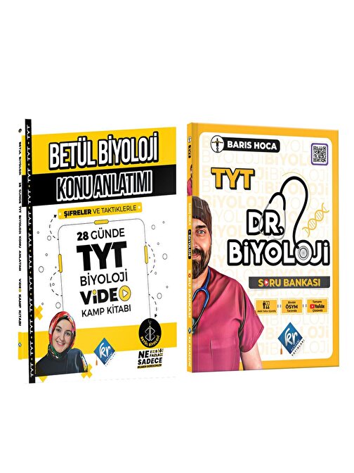 Akm Kitap Kr Akademi TYT Betül Hoca Biyoloji Konu ve Barış Hoca Soru Bankası Seti 2 Kitap