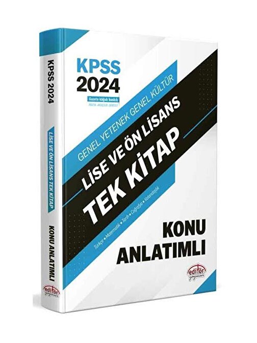 2024 Kpss Lise Ve Önlisans Tek Kitap Konu Anlatımı Editör Yayınları